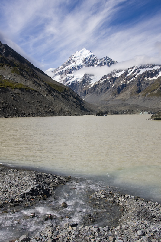 Aoraki/Mount Cook Above Hooker Glacier And Hooker Lake